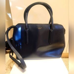 Radley London "Liverpool" Navy Blue  Leather Satchel/Crossbody Bag Ret.$348